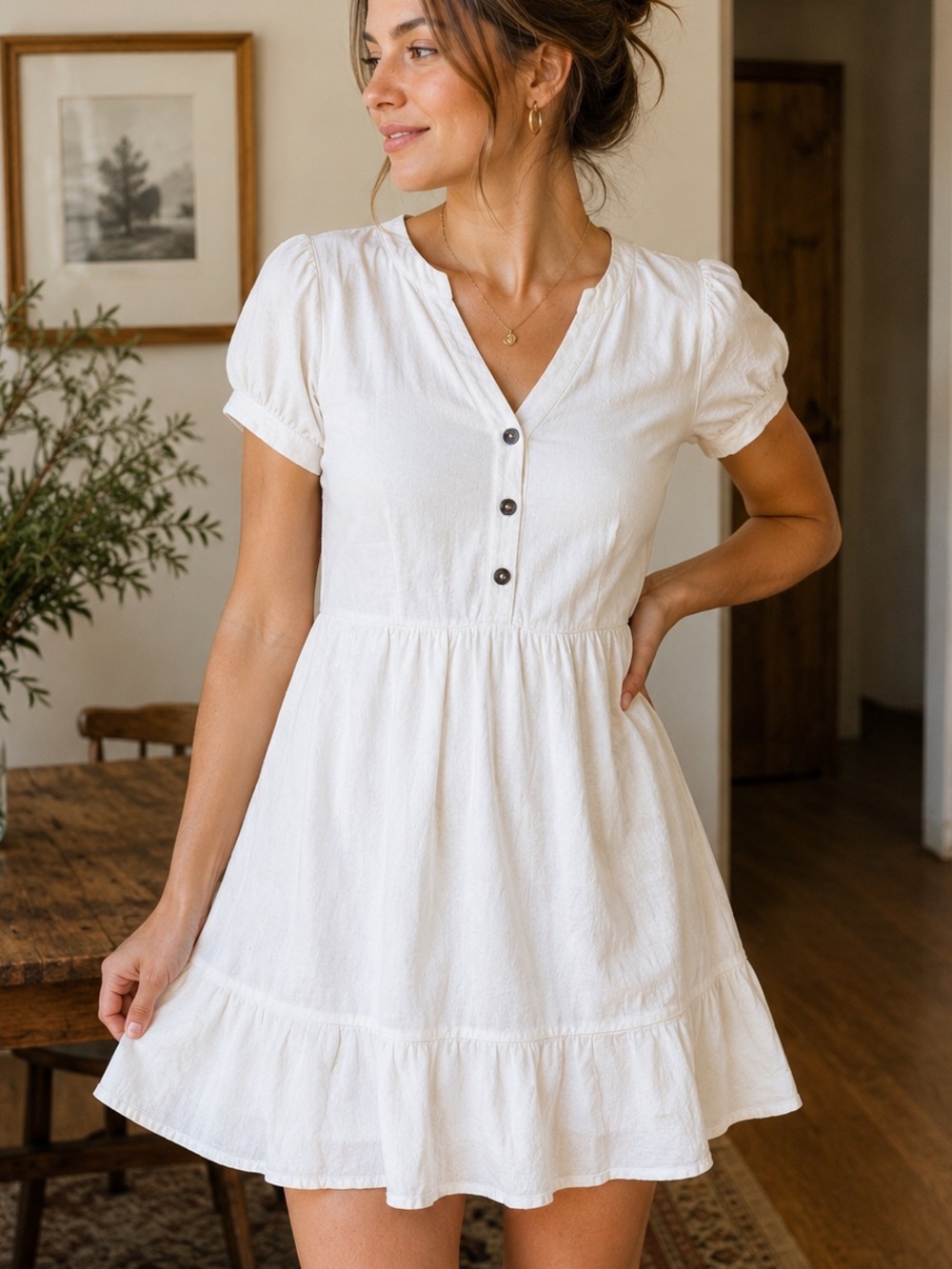 Monteau Linen Blend Dress